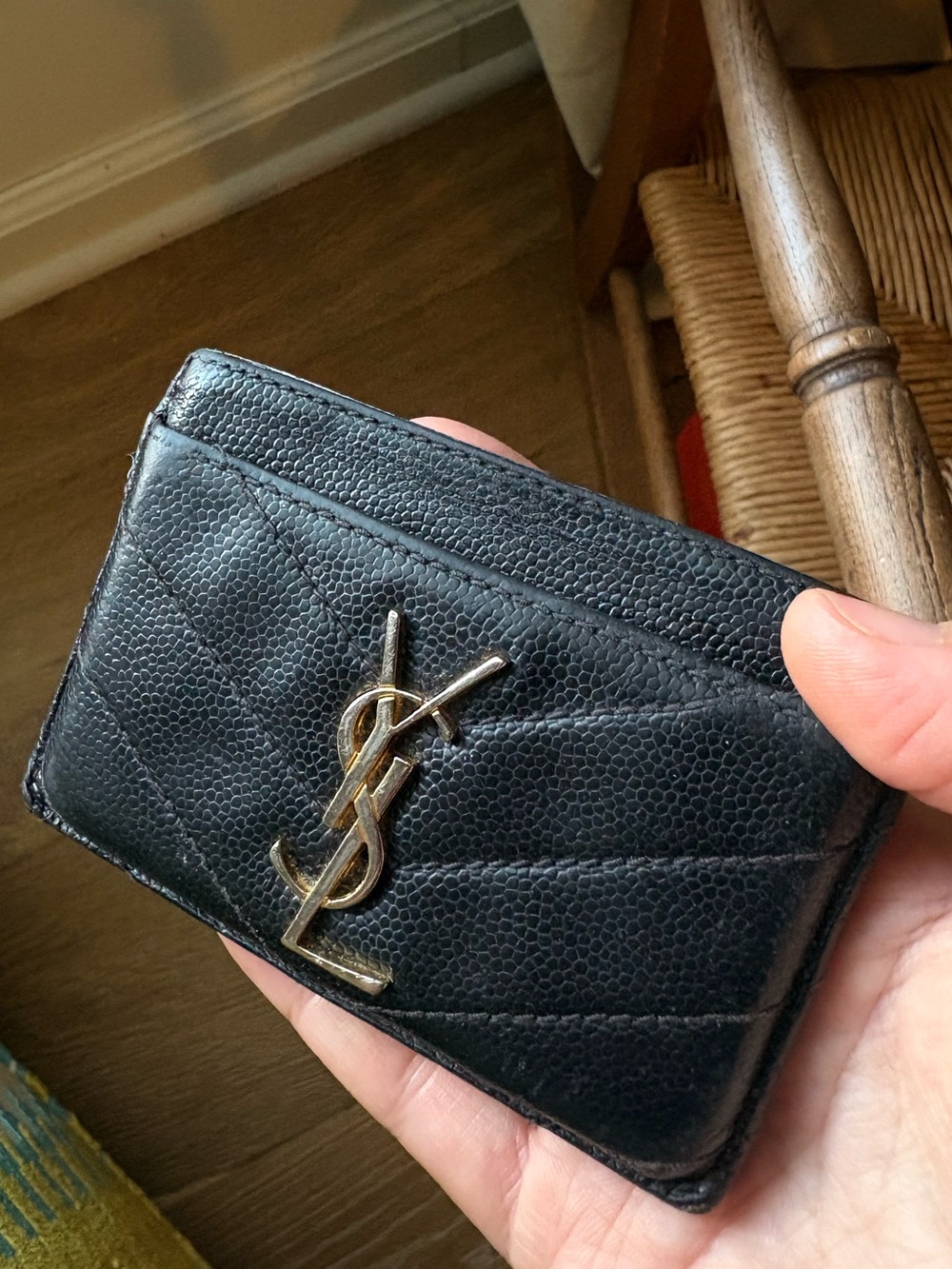 Yves Saint Laurent Black Quilted Leather Wallet